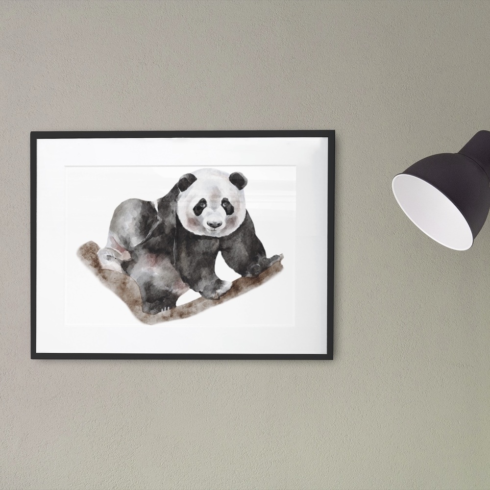 Watercolor Panda Portrait Wall Art Print Poster Unframed - Picture 5 of 16